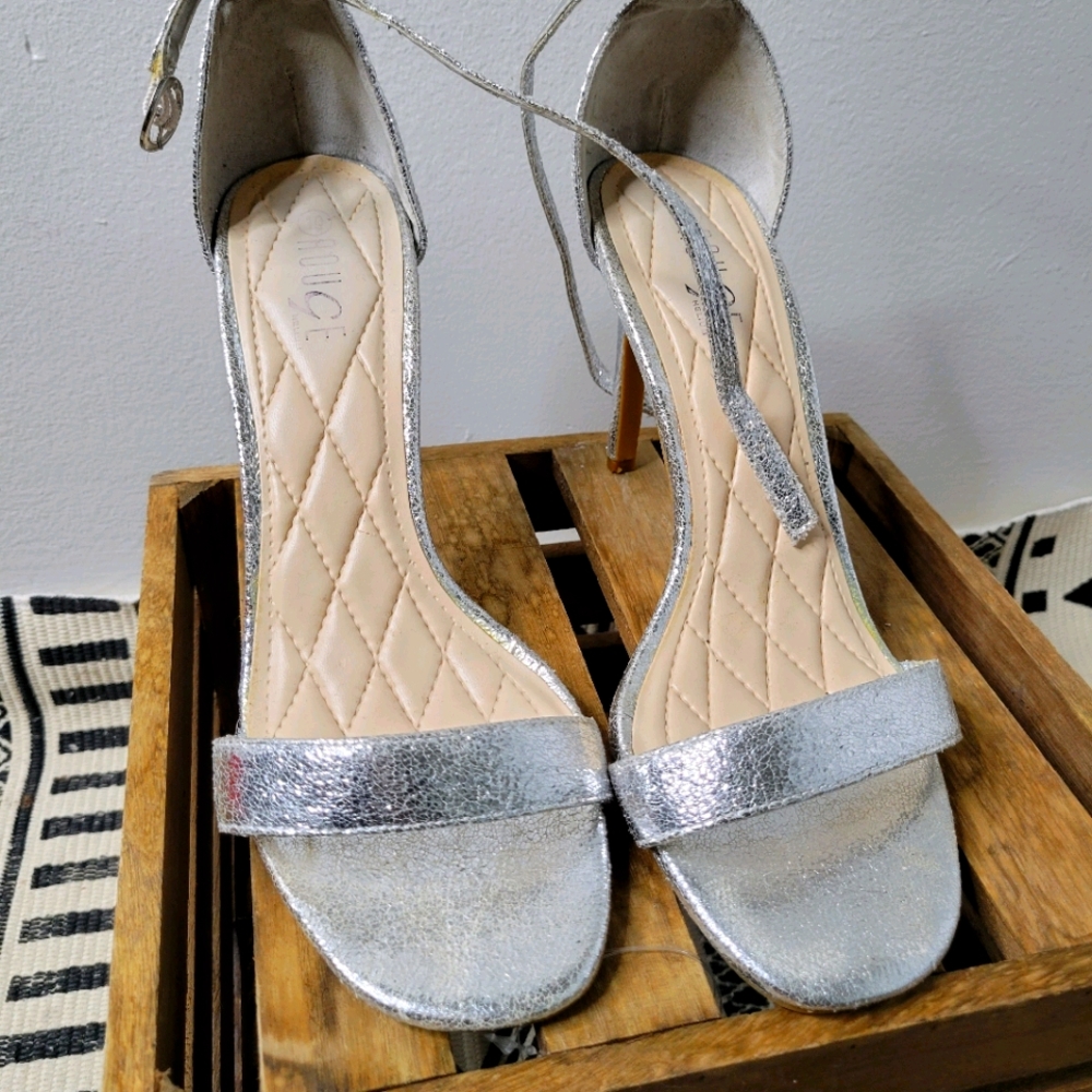 Silver braidsmaid prom wedding heels